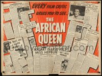 9k0128 AFRICAN QUEEN British quad 1953 Humphrey Bogart & Katharine Hepburn classic, very rare!