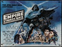 9k0141 EMPIRE STRIKES BACK white title style British quad 1980 George Lucas, different Tom Jung art!