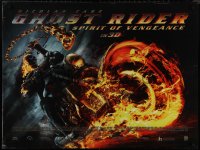 9k0145 GHOST RIDER: SPIRIT OF VENGEANCE DS British quad 2012 Nicolas Cage, fiery motorcycle!