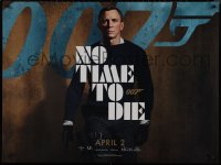 9k0161 NO TIME TO DIE white title teaser DS British quad 2020 Craig as James Bond 007 with gun!