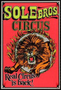 9k0241 SOLE BROS CIRCUS 20x30 Australian circus poster 1980s cool art of lion, real circus is back!