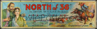9k0072 NORTH OF 36 cloth banner 1924 art of Jack Holt, Lois Wilson & Ernest Torrence, ultra rare!