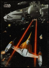 9k0275 PHANTOM MENACE 25x36 English commercial poster 1999 Star Wars Episode I, space battle!