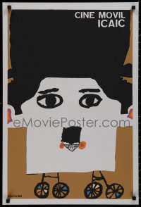 9k0443 CINE MOVIL Cuban R1990s completely different Bachs silkscreen artwork of Charlie Chaplin!