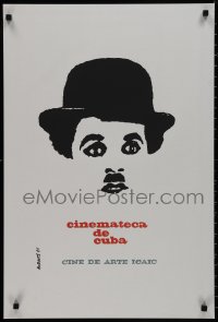 9k0444 CINEMATECA DE CUBA Cuban R1990s ICAIC, Rafael Morante silkscreen art of Charlie Chaplin!