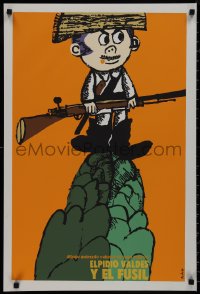 9k0448 ELPIDIO VALDES Y EL FUSIL Cuban R1990s wacky silkscreen artwork of soldier by Munoz Bachs!