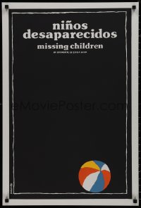 9k0458 MISSING CHILDREN Cuban 1986 Bravo, silkscreen, beach ball over black background by Bachs!