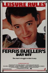 9k0744 FERRIS BUELLER'S DAY OFF 1sh 1986 c/u of Matthew Broderick in John Hughes teen classic!