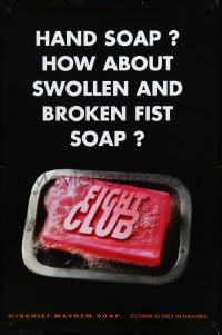 9k0746 FIGHT CLUB teaser 1sh 1999 Edward Norton & Brad Pitt, how about swollen & broken fist soap!