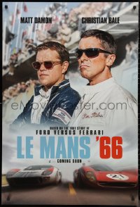 9k0753 FORD V FERRARI style B int'l teaser DS 1sh 2019 Bale, Damon, the American dream, Le Mans '66!