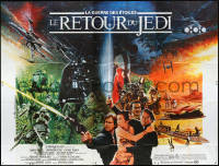 9k0060 RETURN OF THE JEDI French 8p 1983 George Lucas classic, different art by Michel Jouin!