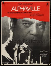 9k0553 ALPHAVILLE French 23x30 1965 Jean-Luc Godard, Eddie Constantine as Lemmy Caution, Karina