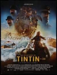 9k0588 ADVENTURES OF TINTIN French 16x21 2011 Spielberg's CGI version of the Belgian comic!