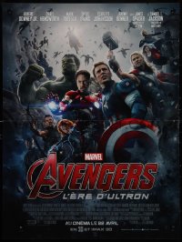 9k0593 AVENGERS: AGE OF ULTRON advance French 16x21 2015 Marvel's Iron Man, Captain America, Hulk, Thor!