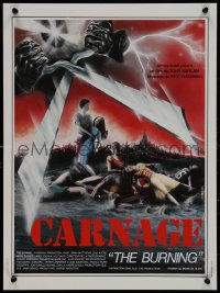 9k1457 BURNING French 16x21 1982 great summer camp giant scissor killer horror artwork by Ambrieu!