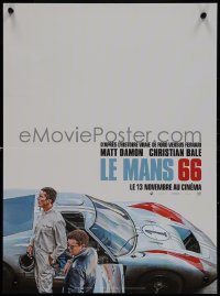 9k1473 FORD V FERRARI teaser French 16x21 2019 Bale, Damon next to Ford GT40 race car, Le Mans '66!