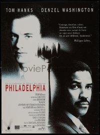 9k1515 PHILADELPHIA French 15x21 1993 Tom Hanks, Denzel Washington, directed by Jonathan Demme!