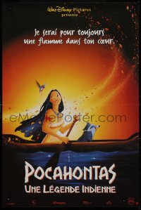 9k1516 POCAHONTAS French 16x24 1995 Disney, the famous Native American Indian with John Smith!