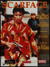 9k1524 SCARFACE French 16x21 R1980s bloody Al Pacino as Tony Montana w/gun!