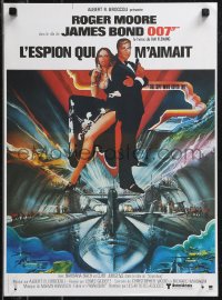 9k1530 SPY WHO LOVED ME French 16x21 R1984 art of Roger Moore as James Bond by Bob Peak!