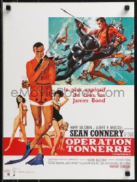 9k1535 THUNDERBALL French 16x21 R1980s art of Sean Connery as James Bond 007 by McGinnis & McCarthy!