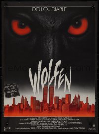 9k1546 WOLFEN French 15x21 1982 Albert Finney, Gregory Hines, Landi art of werewolf horror!