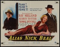 9k1281 ALIAS NICK BEAL style A 1/2sh 1949 Totter between Ray Milland & Thomas Mitchell, ultra rare!