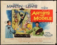 9k1283 ARTISTS & MODELS style B 1/2sh 1955 Dean Martin & Jerry Lewis painting sexy Shirley MacLaine!