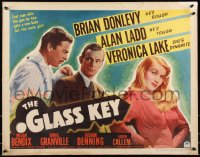 9k1299 GLASS KEY style A 1/2sh 1942 Alan Ladd, Veronica Lake & Brian Donlevy, different & ultra rare