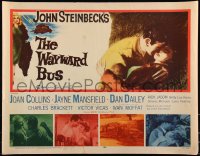 9k1331 WAYWARD BUS 1/2sh 1957 art of sexy Joan Collins & Jayne Mansfield, from John Steinbeck novel!