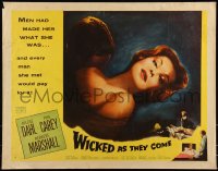9k1332 WICKED AS THEY COME style A 1/2sh 1956 for every man who betrayed Arlene Dahl, a hundred paid!