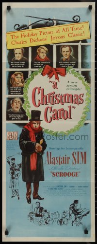 9k1556 CHRISTMAS CAROL insert 1951 Charles Dickens classic, Alastair Sim as Scrooge, ultra rare!