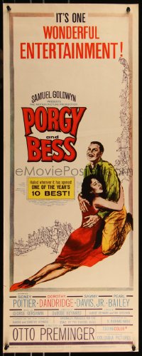 9k1577 PORGY & BESS insert 1959 great different art of Sidney Poitier & Dorothy Dandridge!