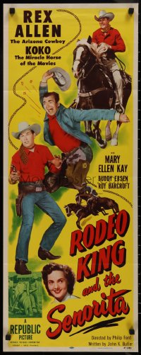 9k1581 RODEO KING & THE SENORITA insert 1951 Arizona Cowboy Rex Allen & Koko the Miracle Horse!