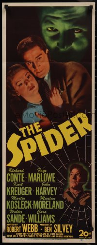 9k1584 SPIDER insert 1945 Richard Conte with Faye Marlowe & in spider's web, very rare!