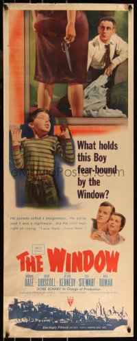 9k1589 WINDOW insert 1949 imagination was not what held Bobby Driscoll fear-bound by the window!