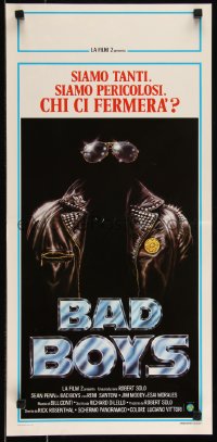 9k1597 BAD BOYS Italian locandina 1983 different art of invisible man with shades & leather jacket!