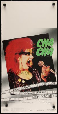 9k1611 CHA CHA Italian locandina 1982 wild punk rock image of Nina Hagen screaming into microphone!