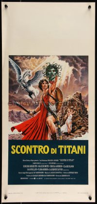 9k1612 CLASH OF THE TITANS Italian locandina 1981 Ray Harryhausen, fantasy art by B. Napoli!