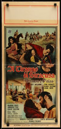 9k1616 DAMON & PYTHIAS Italian locandina 1962 Il Tiranno di Siracusa, world-famed story of fury!