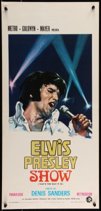 9k1619 ELVIS: THAT'S THE WAY IT IS Italian locandina 1971 different art of Presley singing on stage!
