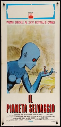 9k1621 FANTASTIC PLANET Italian locandina 1974 La Planete Sauvage, wild sci-fi cartoon art, Cannes!