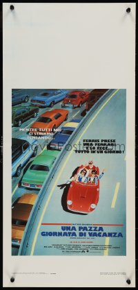 9k1622 FERRIS BUELLER'S DAY OFF Italian locandina 1987 best art of Broderick & friends in Ferrari!