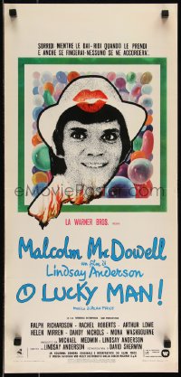 9k1657 O LUCKY MAN Italian locandina 1973 great images of Malcolm McDowell, Lindsay Anderson!