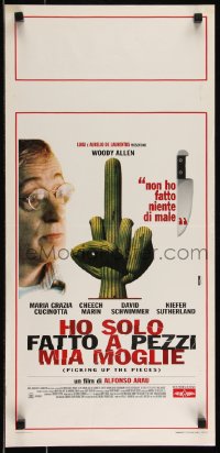 9k1659 PICKING UP THE PIECES Italian locandina 2000 Woody Allen and cactus giving the middle finger!