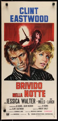 9k1661 PLAY MISTY FOR ME Italian locandina 1971 classic Clint Eastwood, Donna Mills, Walter w/knife!