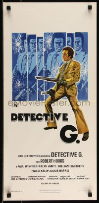 9k1685 TROUBLE MAN Italian locandina 1973 cool different art of Robert Hooks as Detective G. with guns!