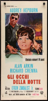 9k1691 WAIT UNTIL DARK Italian locandina R1970s different Serafini art of blind Audrey Hepburn!