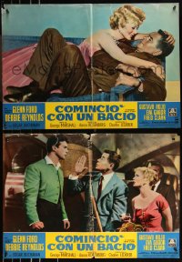 9k1438 IT STARTED WITH A KISS set of 4 Italian 19x27 pbustas 1959 Ford & Debbie Reynolds in Spain!