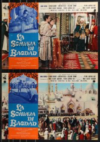 9k1416 SCHEHERAZADE set of 7 Italian 19x27 pbustas 1963 elegant Anna Karina in title role, Gerard Barray!